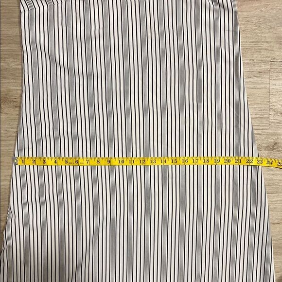 LOFT Striped Halter Maxi Dress Black White Sleeveless‎ Size 10 - Picture 10 of 12
